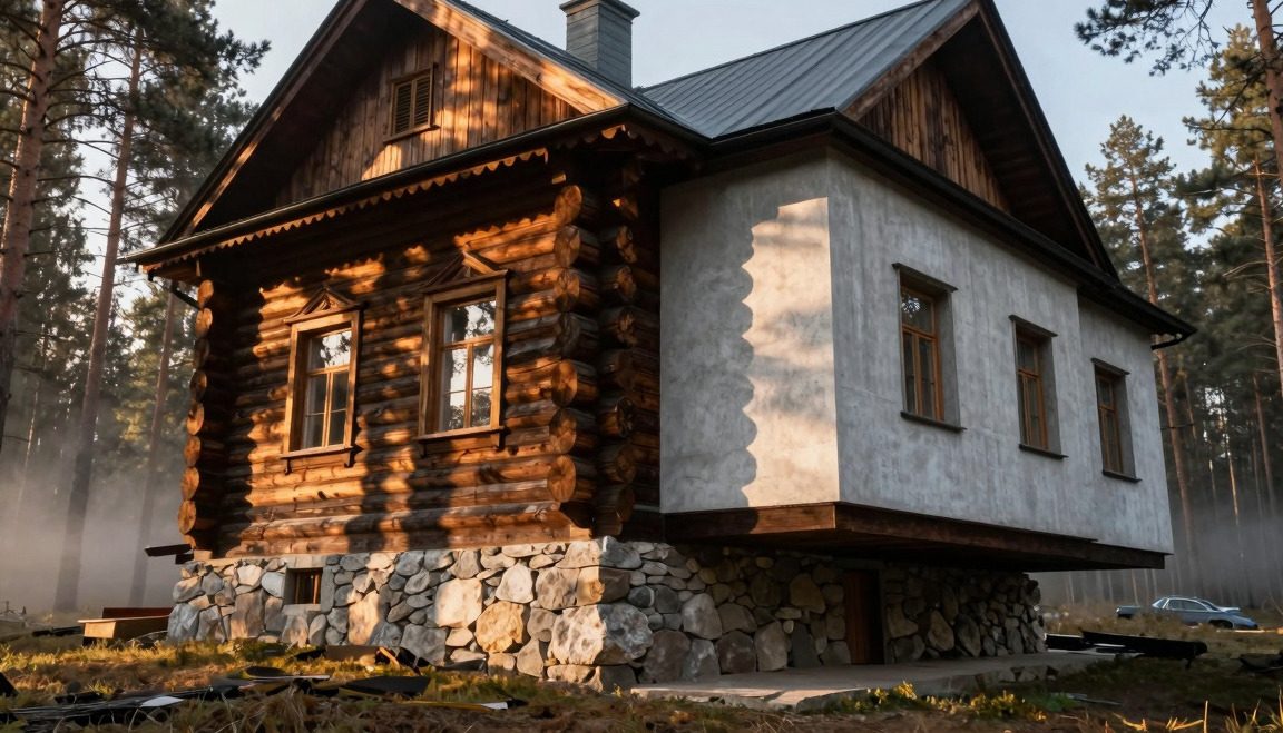 Учитываем пучинистые грунты, усадку сруба, деформационный шов