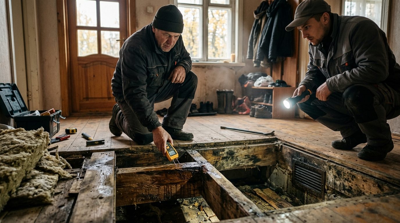 Ремонт пола в частном доме Сергиев Посад